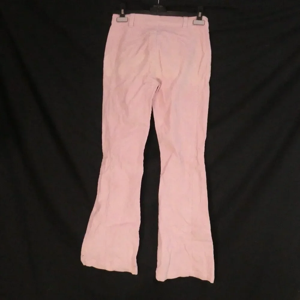 Vintage | NAF NAF | size 38 | Pastel Pink Flare Pants with Lace-Up Closure - Picture 2 of 16
